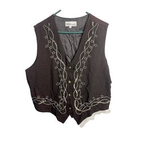 helene sports wear womens vintage suit vest size XL extra large brown